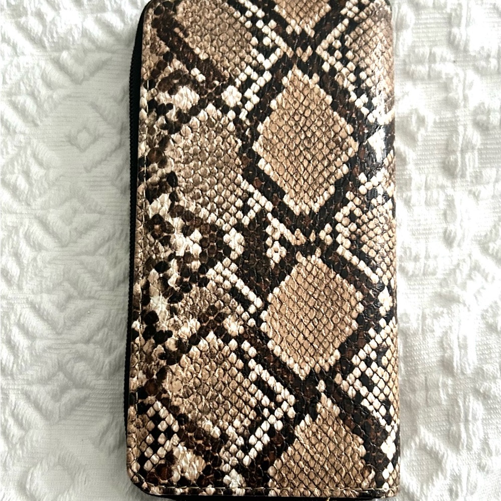 Source Unknown Snake Print Wallet - Brown and Black